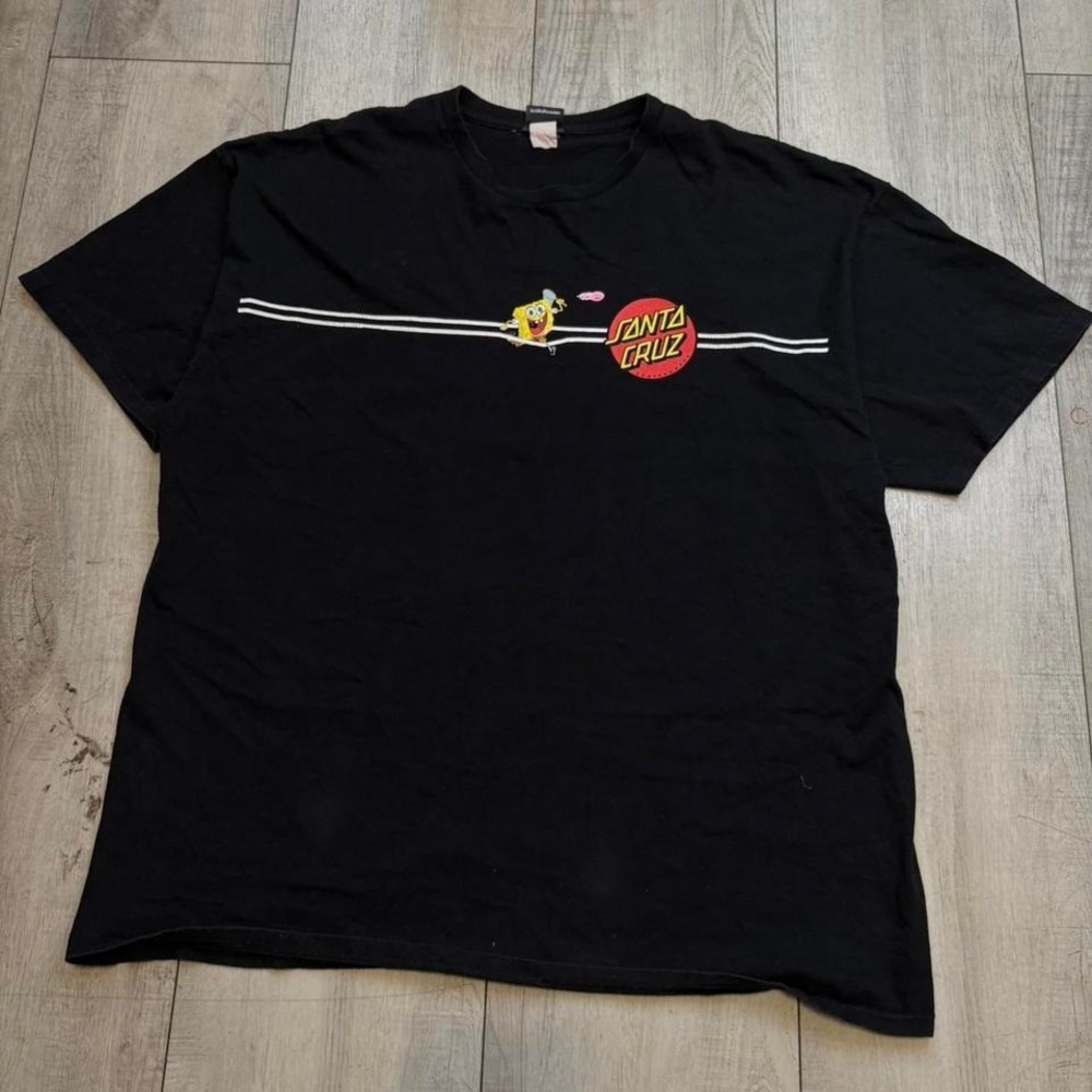 Santa Cruz X SpongeBob Squarepants Black Graphic T-Shirt Large  Mens‎ L